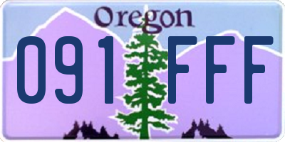 OR license plate 091FFF