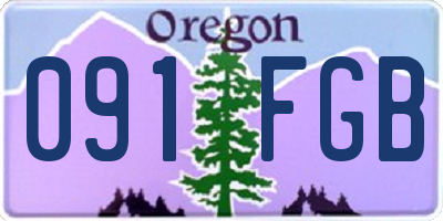 OR license plate 091FGB