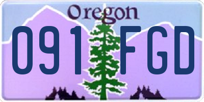 OR license plate 091FGD