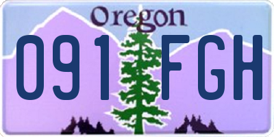 OR license plate 091FGH