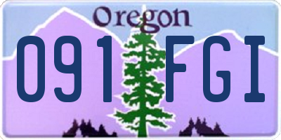 OR license plate 091FGI