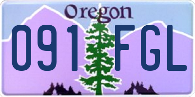 OR license plate 091FGL