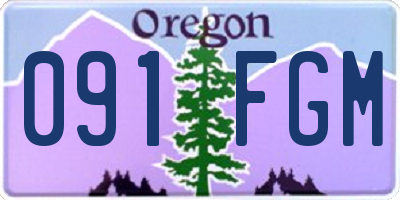 OR license plate 091FGM