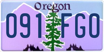 OR license plate 091FGO