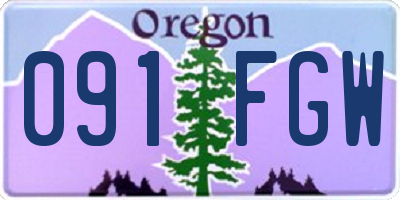 OR license plate 091FGW