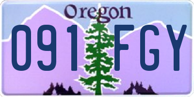 OR license plate 091FGY