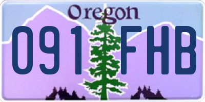 OR license plate 091FHB