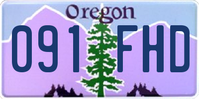 OR license plate 091FHD