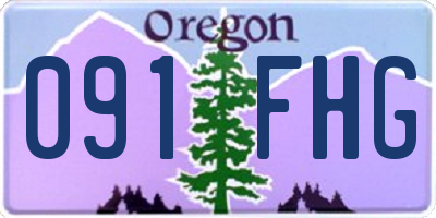 OR license plate 091FHG