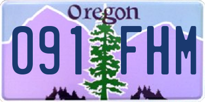 OR license plate 091FHM