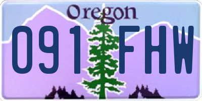 OR license plate 091FHW
