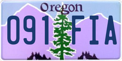 OR license plate 091FIA