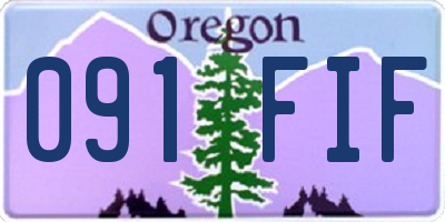 OR license plate 091FIF