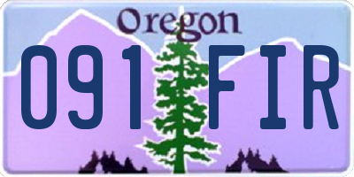 OR license plate 091FIR
