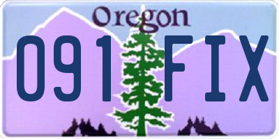 OR license plate 091FIX