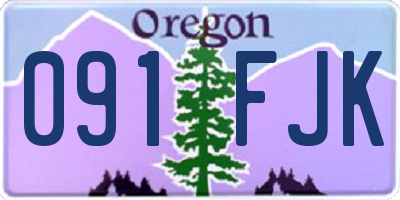 OR license plate 091FJK