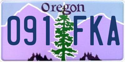 OR license plate 091FKA