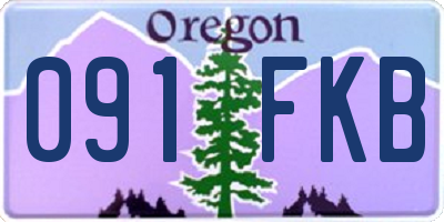 OR license plate 091FKB