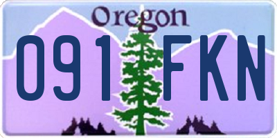 OR license plate 091FKN