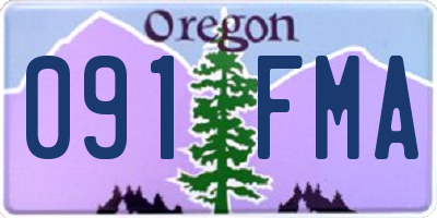 OR license plate 091FMA