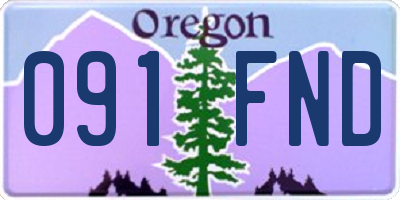 OR license plate 091FND