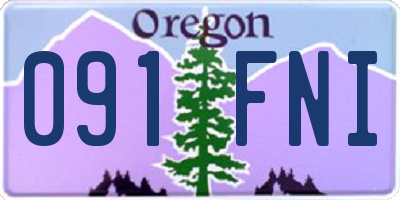 OR license plate 091FNI