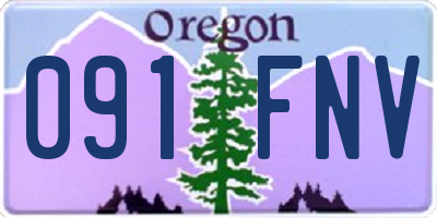 OR license plate 091FNV
