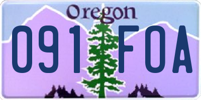OR license plate 091FOA