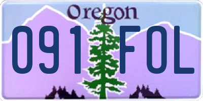 OR license plate 091FOL