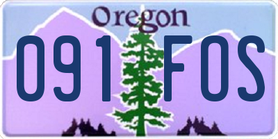 OR license plate 091FOS