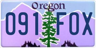 OR license plate 091FOX