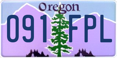 OR license plate 091FPL