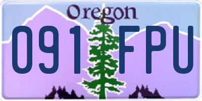 OR license plate 091FPU