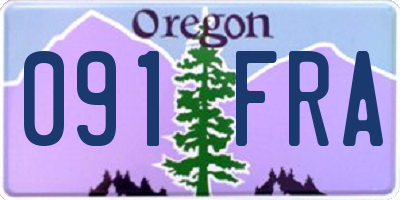 OR license plate 091FRA
