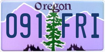 OR license plate 091FRI