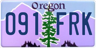 OR license plate 091FRK