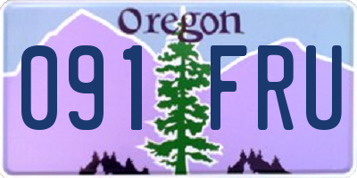 OR license plate 091FRU