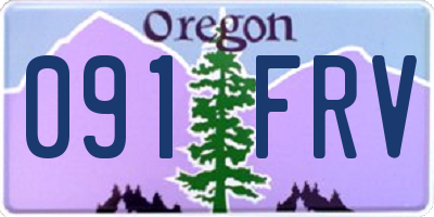 OR license plate 091FRV