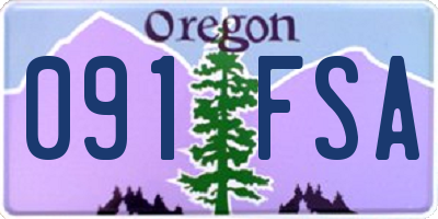 OR license plate 091FSA