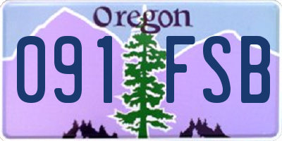 OR license plate 091FSB