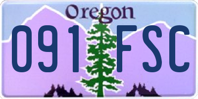 OR license plate 091FSC