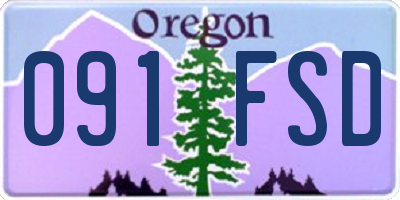 OR license plate 091FSD