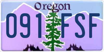 OR license plate 091FSF