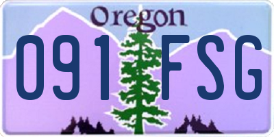 OR license plate 091FSG