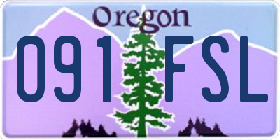 OR license plate 091FSL