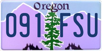OR license plate 091FSU