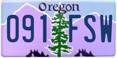OR license plate 091FSW