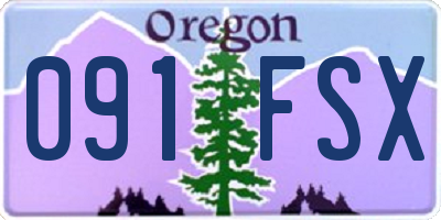 OR license plate 091FSX