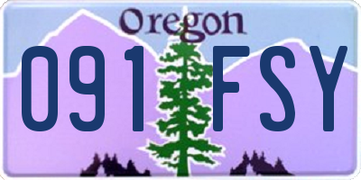 OR license plate 091FSY