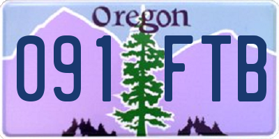 OR license plate 091FTB
